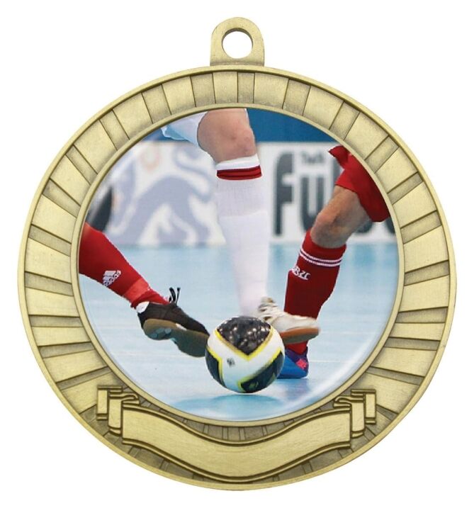 Eco Scroll Indoor Futsal Medal