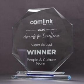 Azure Glass Octagon Trophy