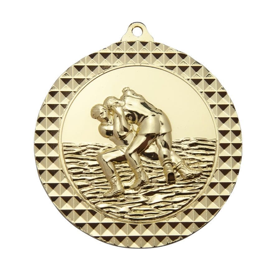 Checkered Wrestling Medal