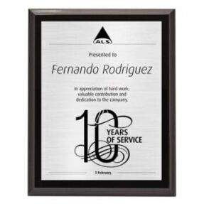 Super Gloss Black Silver Plaque