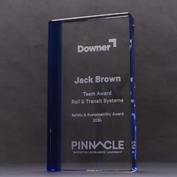Velaric Crystal Block Blue Trophy