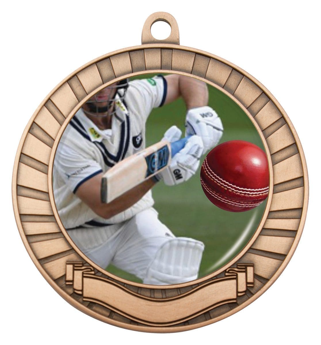 Eco Scroll Cricket Batting Medal - Image 5