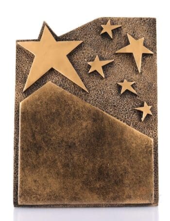 Star Cross Plaque Gold 195mm