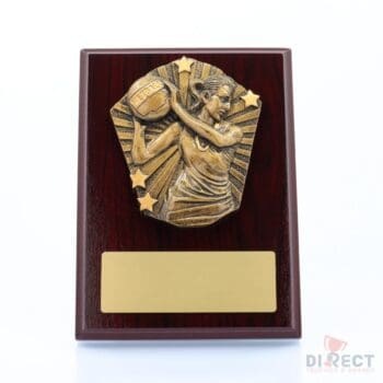 Cosmos Netball Mahogany Plaque