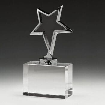 Metal Star Crystal Trophy