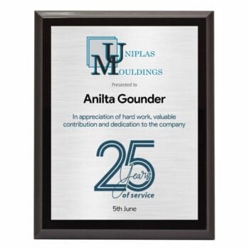 Super Gloss Black Silver Full Colour Plaque