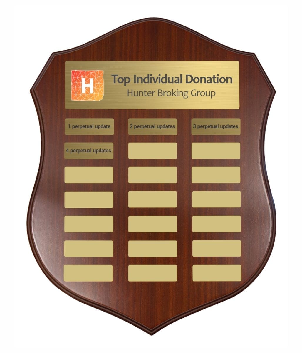 Distinction Colour Perpetual Gold Trophy Shield - Image 6