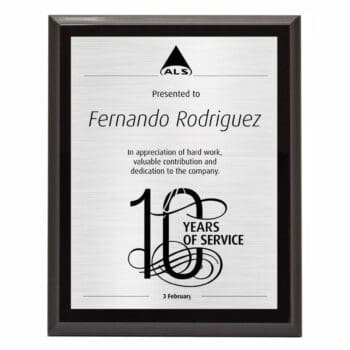 Super Gloss Black Silver Plaque