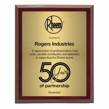 Super Gloss Rosewood Gold Plaque
