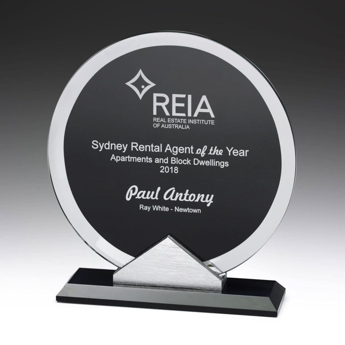 Glass Black Mirror Trophy