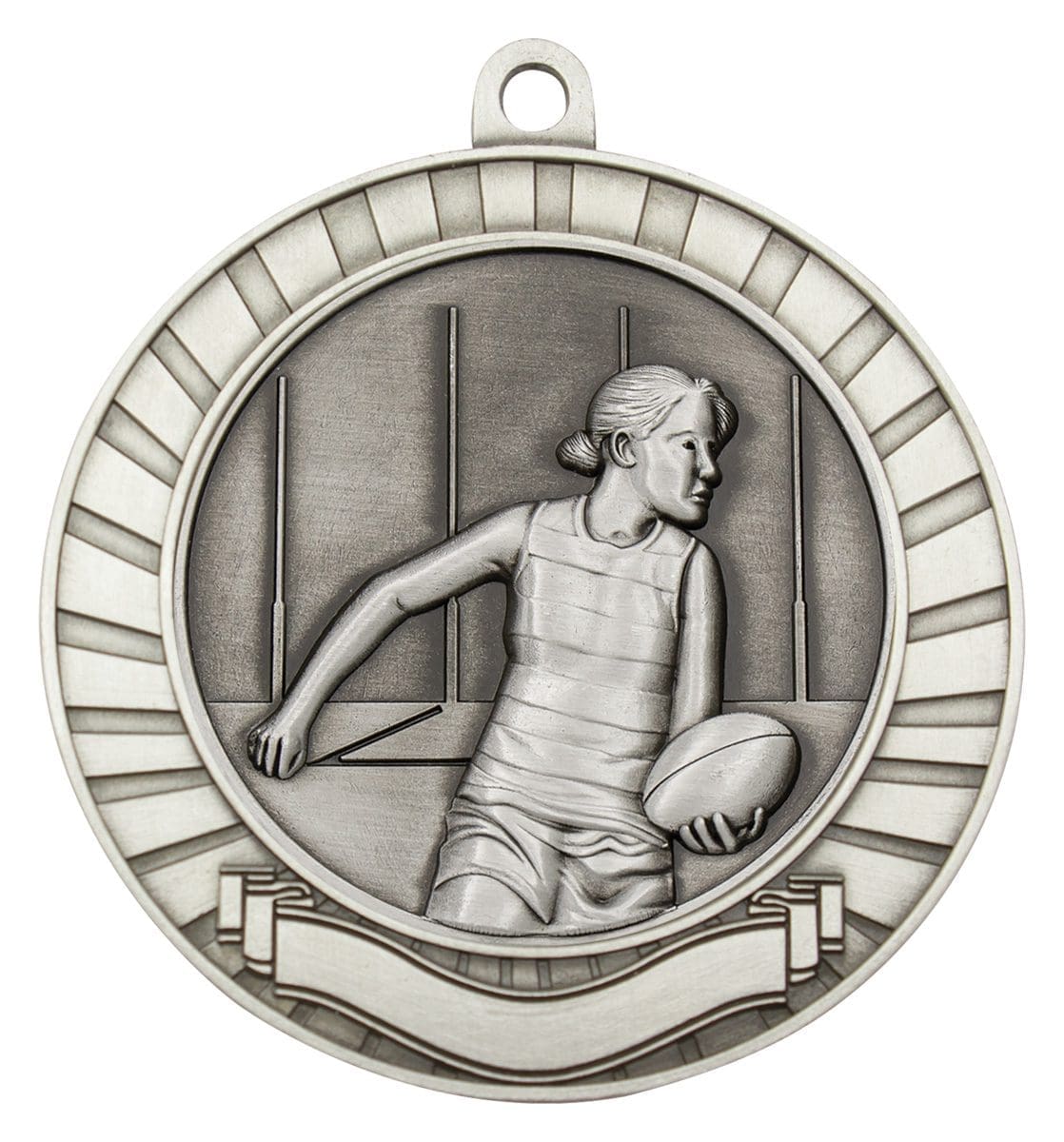 Eco Scroll Aussie Rules Female Medal - Image 3