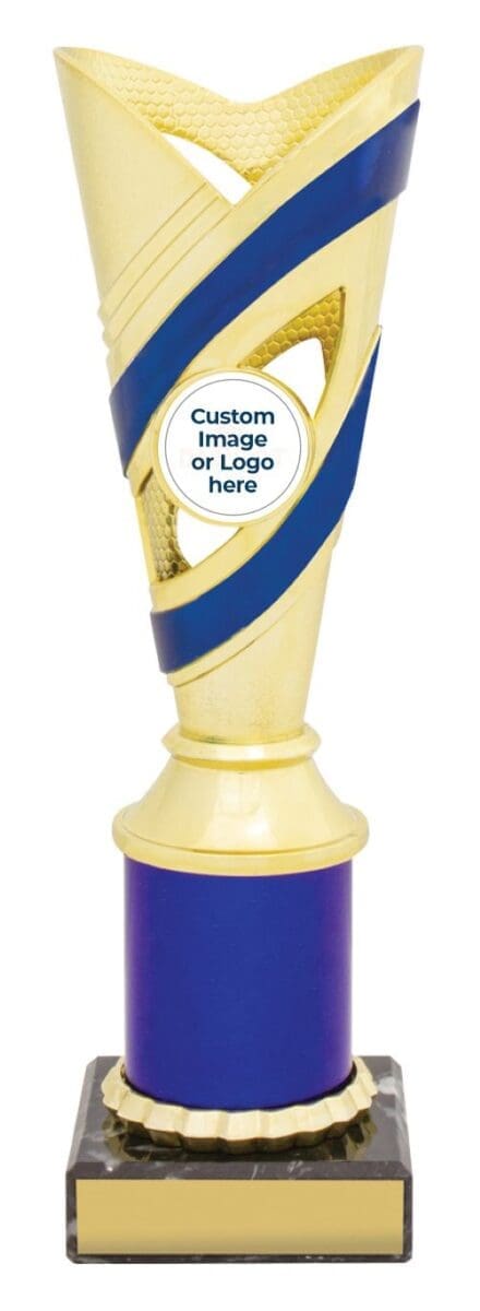 Contour Gold Blue Trophy Cup - Image 3