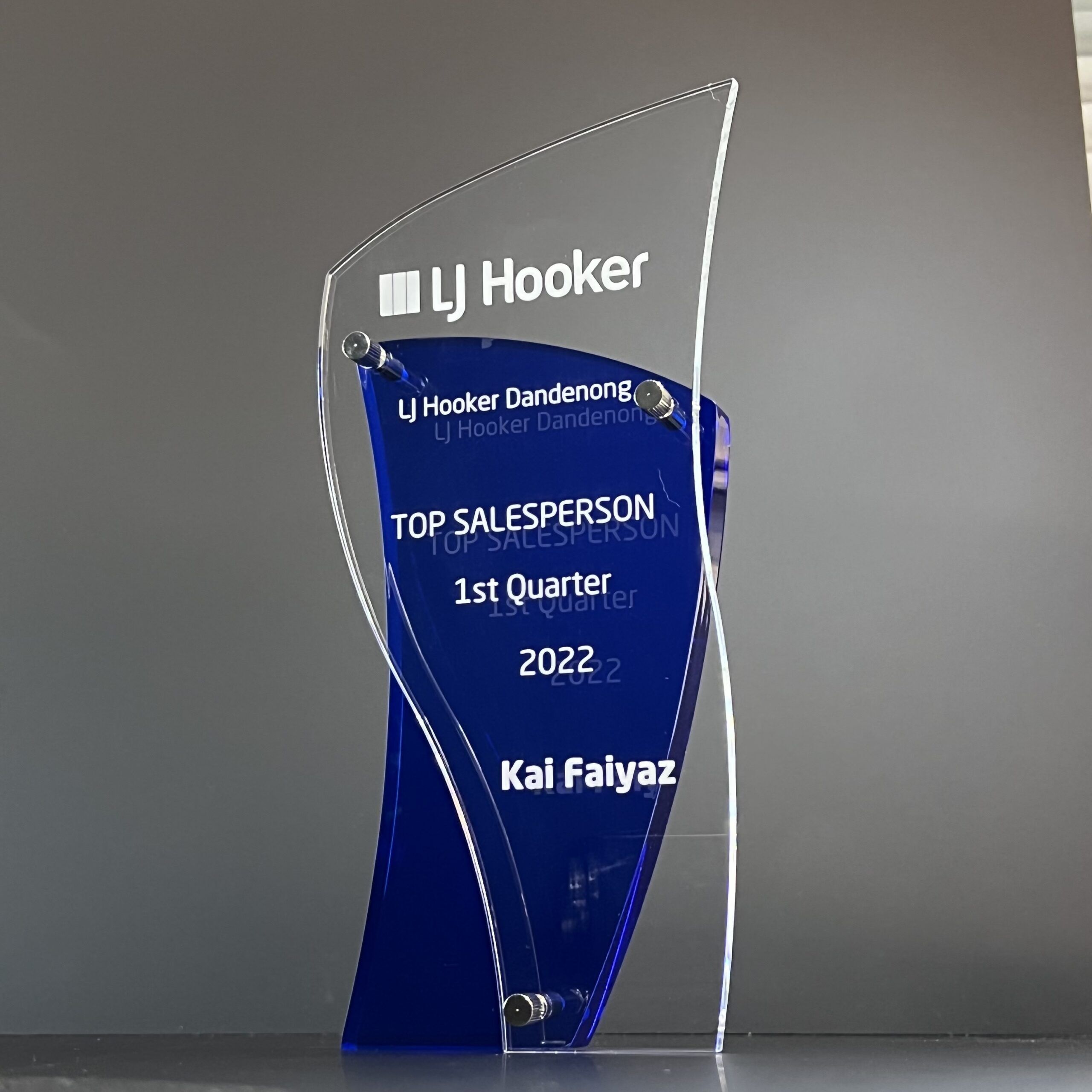 Acrylic Blue Gambit Trophy