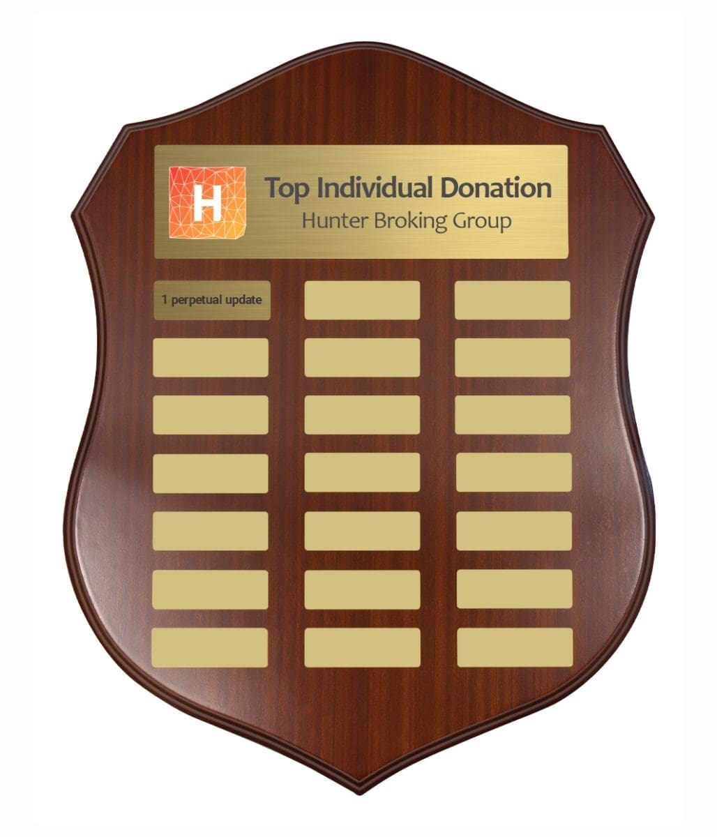 Distinction Colour Perpetual Gold Trophy Shield - Image 3