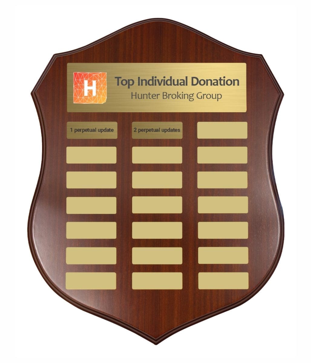 Distinction Colour Perpetual Gold Trophy Shield - Image 4