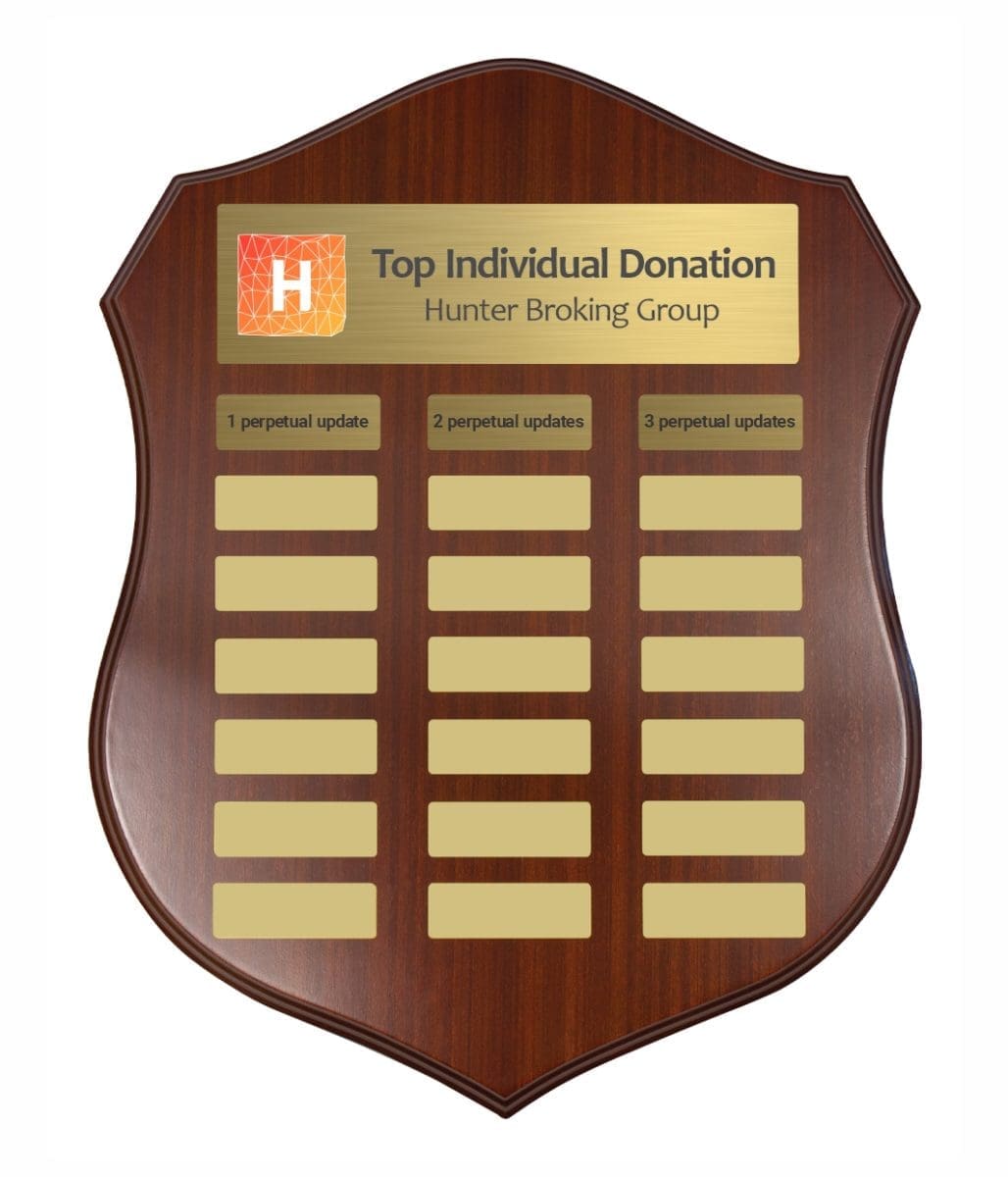 Distinction Colour Perpetual Gold Trophy Shield - Image 5